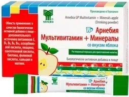 Арнебия Мультивитамины + Минералы, пакетики 5 г, Порошок, 10 шт (Яблоко)