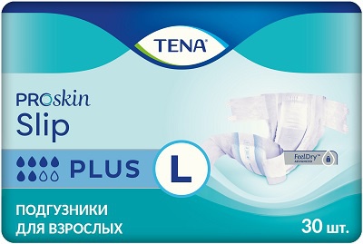 Тена ПроСкин Слип Плюс, подгузники для взрослых, 30 шт, L