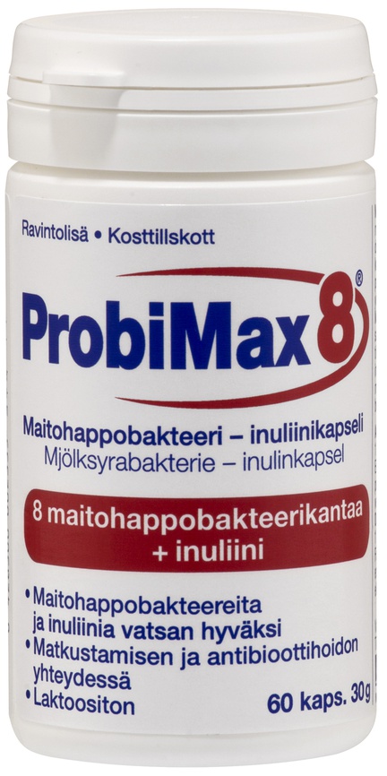 ProbiMax 8, молочнокислые бактерии + инулин, Капсулы желатиновые, 60 шт