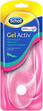 Шолл GelActive, для обуви на среднем каблуке, Стельки, 2 шт