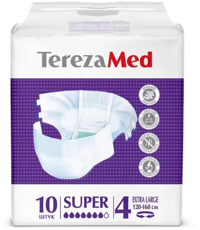 TerezaMed Super, подгузники для взрослых, XL, 10 шт