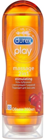 Durex Play Massage Stimulating, гель-смазка с гуараной, 200 мл