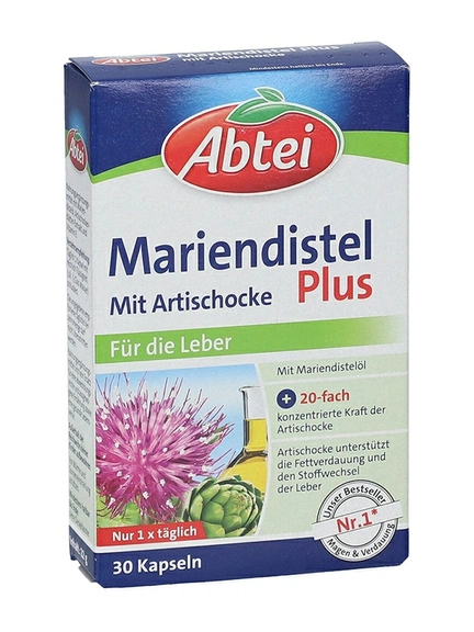Abtei,  Расторопша и Артишок Плюс, Капсулы, 30 шт