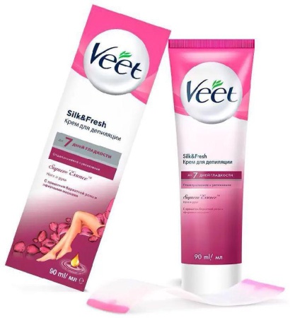 Veet Бархатная роза и эфирные масла, Крем для депиляции, 90 г