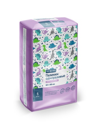 ComForte, пеленки впитывающие одноразовые, 5 шт, 60 см х 60 см