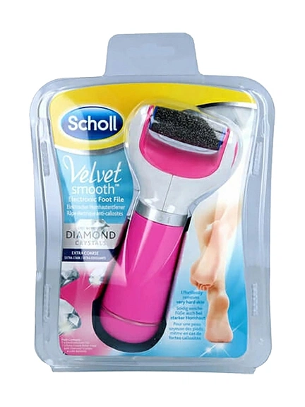 Scholl, Пилка электрическая для ног с бриллиантовой крошкой, розовая, 1 шт