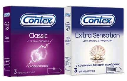 КОНТЕКС набор, Презервативы Classic 3 шт. + Extra Sensation 3 шт, 6 шт