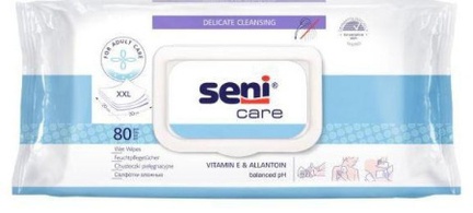 Seni Care, с витамином Е, Влажные салфетки, 80 шт