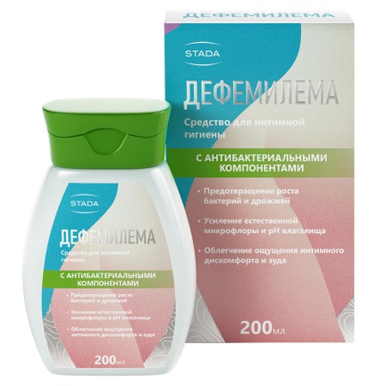 Дефемилема, для интимной гигиены (с антибактериальным компонентом), Гель, 200 мл