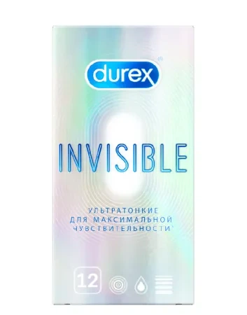 Презервативы Дюрекс Invisible ультратонкие, 12 шт