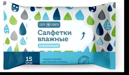 ComForte освежающие, Влажные салфетки, 15 шт