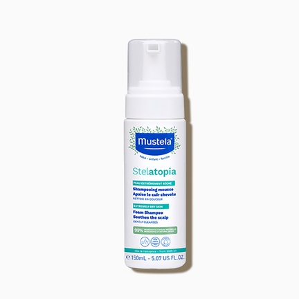 Mustela Stelatopia, шампунь-пенка для сухой атопичной кожи, Мусс, 150 мл