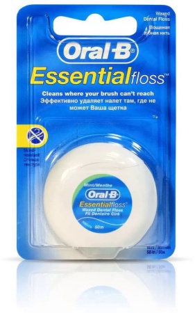 ORAL-B Essential floss, вощеная, Зубная нить, 50 м (Мята)