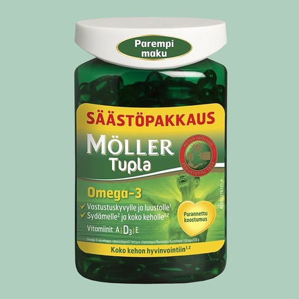 Möller Tupla, Omega-3 + витамины A,D,E, Капсулы желатиновые, 150 шт