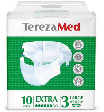 TerezaMed Extra, подгузники для взрослых, 10 шт, L