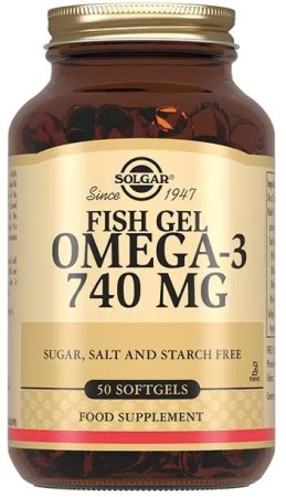 Рыбий жир Омега-3, Капсулы желатиновые, 50 шт