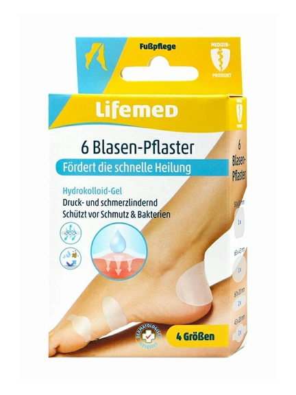 Lifemed, Пластырь для мозолей прозрачный 4 размера, 6 шт