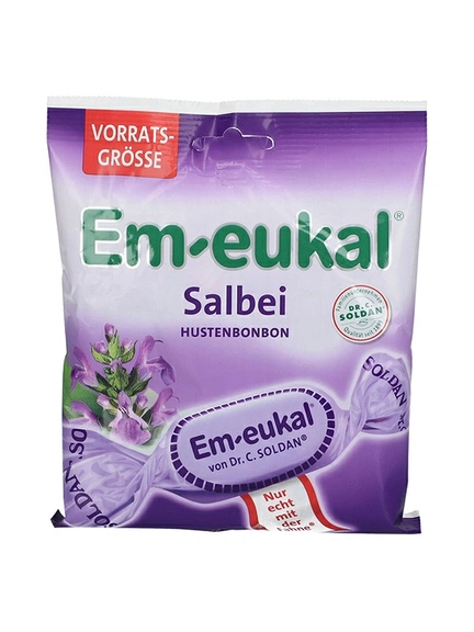 Em-Eukal, Леденцы для горла в большой упаковке, Леденцы для рассасывания (Шалфей), 150 г