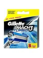Gillette Mach 3 Turbo, сменные лезвия для бритья, Лезвие для бритья, 8 шт