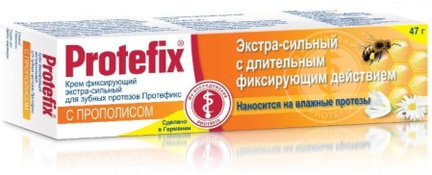 Протефикс Экстра-сильный, Крем для фиксации зубных протезов, 47 г (Прополис)