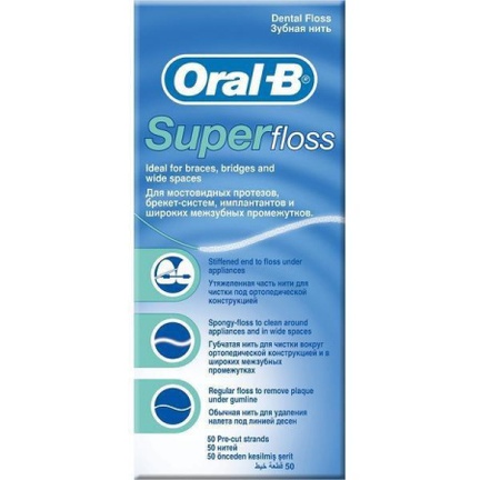 Oral-B Super floss, Зубная нить, 50 м