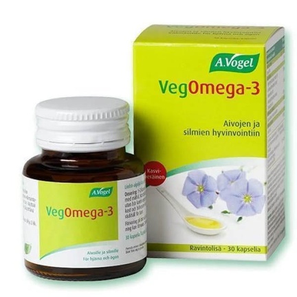 A.Vogel VegOmega-3 с льняным маслом и маслом морских водорослей, Капсулы желатиновые, 30 шт