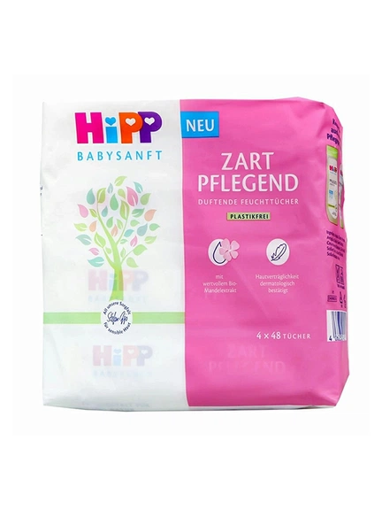 Hipp Babysanft, влажные салфетки, Деликатный уход, 4х48 шт