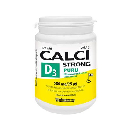 Calci Strong PURU, кальций + витамин D3, Таблетки жевательные, 120 шт (Лимон)