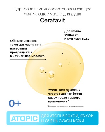 Либридерм Cerafavit, для душа (с церамидами и пребиотиком), Масло, 200 мл