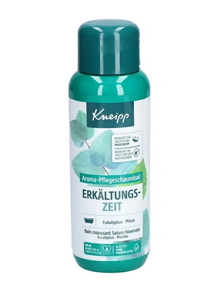 Kneipp®, ароматическая пена для ванн в сезон простуд, эвкалипт и мята, 400 мл