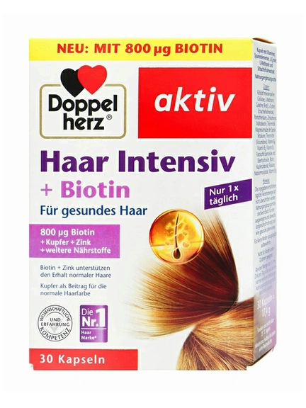 Doppelherz Aktiv, Капсулы для здоровых волос, Капсулы, 30 шт