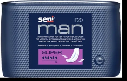 Seni Man Super, вкладыши урологические для мужчин, 20 шт