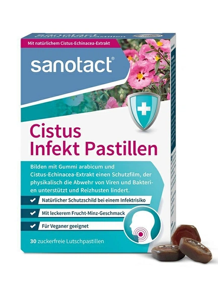 Sanotact, Пастилки для горла цитрусовые, без сахара, 30 шт