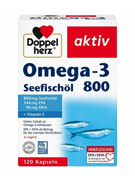 Doppelherz актив омега-3 рыбий жир 800, 120 шт, Капсулы