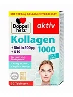 Doppelherz Aktiv, Коллаген 1000 + Биотин 500 + Q10, Таблетки, 30 шт