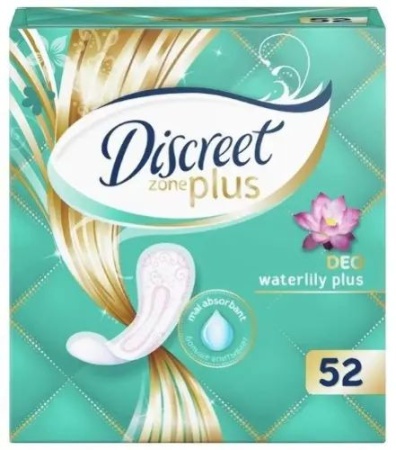 Discreet Plus Део, Водная лилия плюс, Прокладки ежедневные, 52 шт