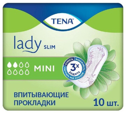 Тена Lady Слим Мини, прокладки урологические, 10 шт