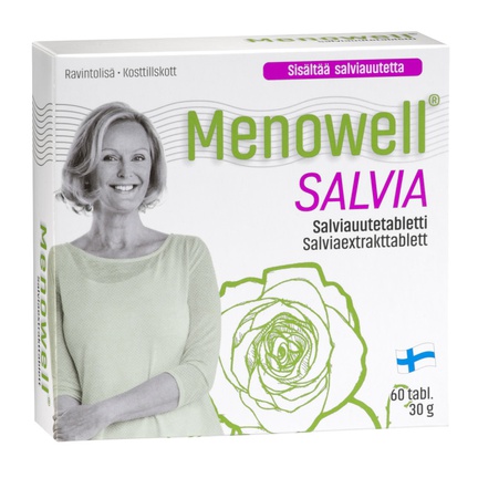 Menowell Salvia, для женщин, Таблетки, 60 шт (Шалфей)