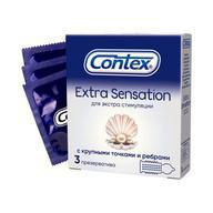 Презервативы КОНТЕКС Extra Sensation с крупными точками и ребрами, 3 шт